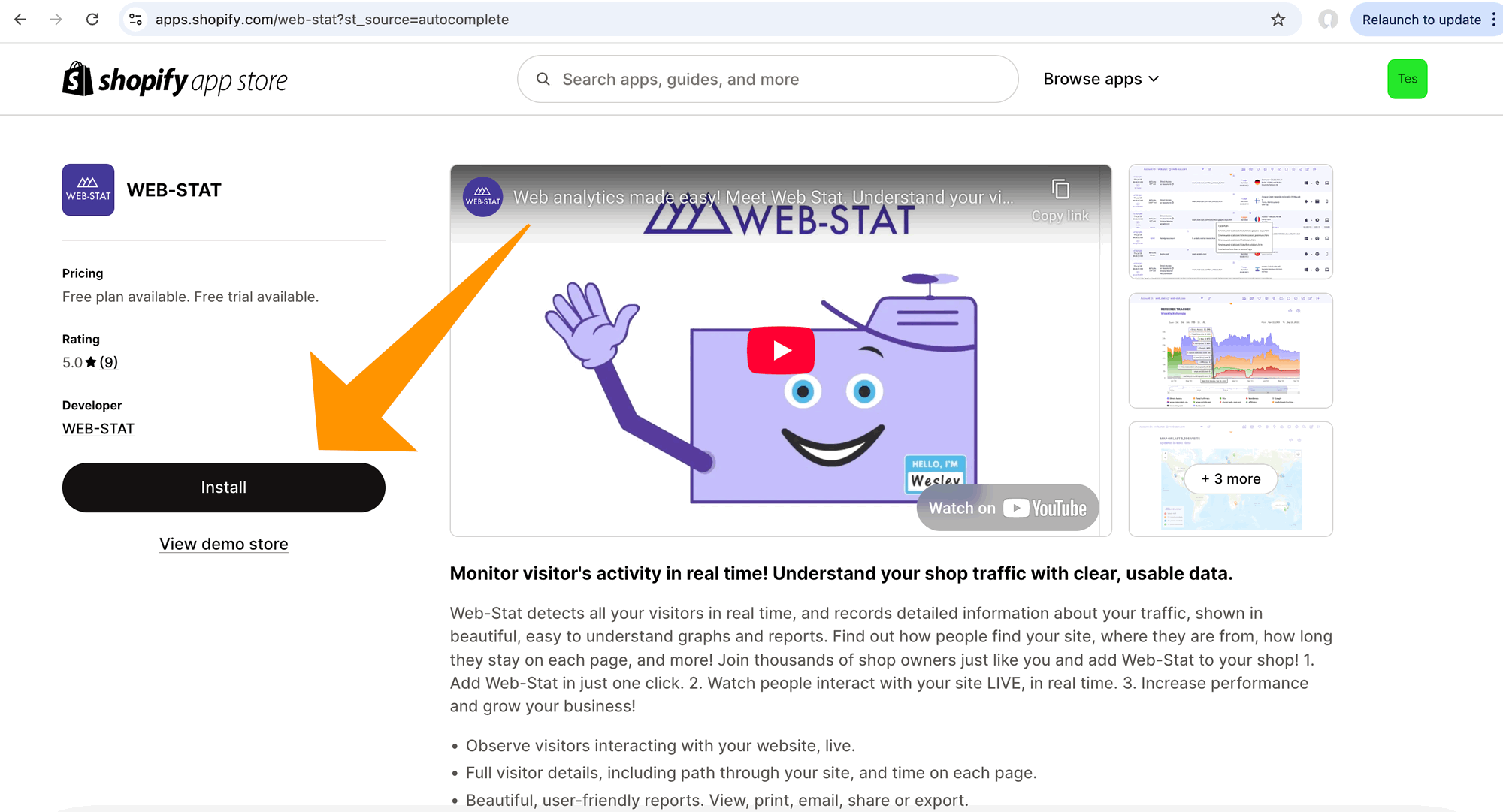 Web-Stat 3'ü ekle