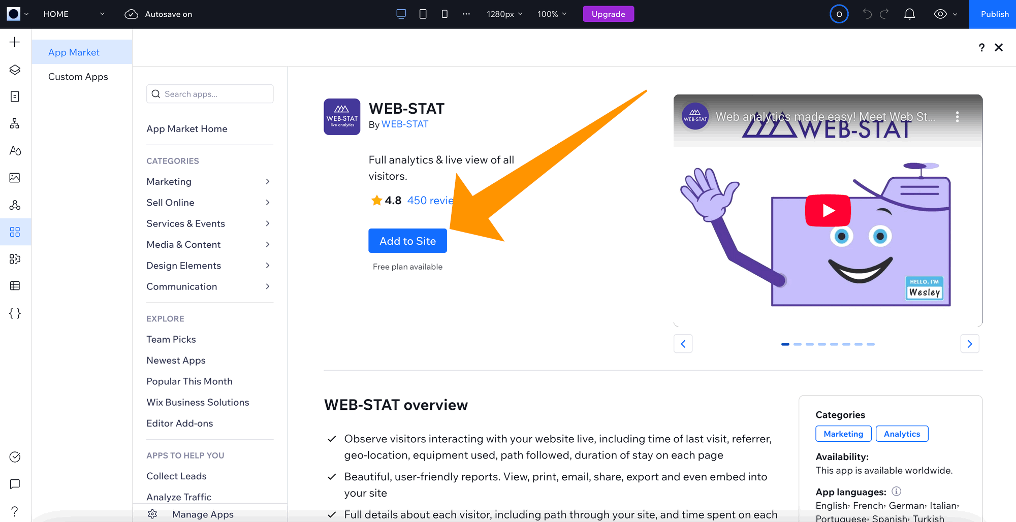 Web-Stat 3'ü ekle